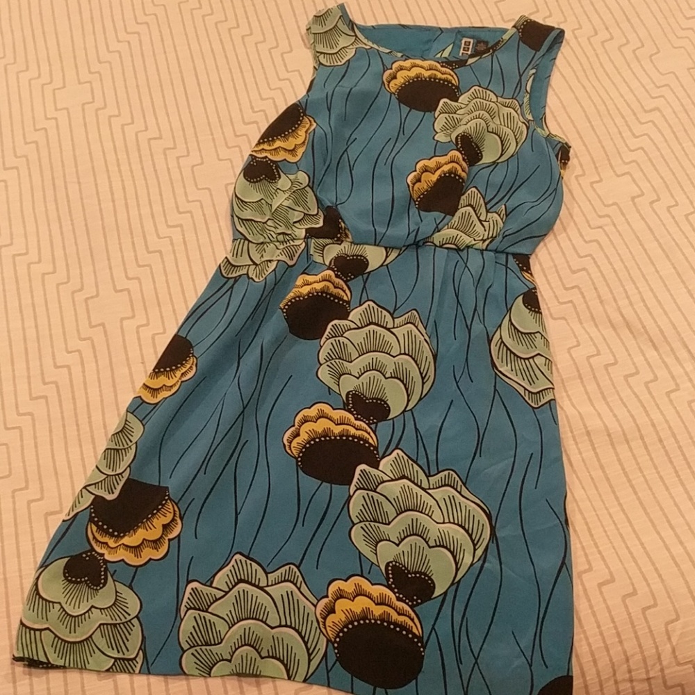 Blue floral dress